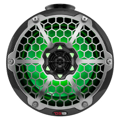 DS18 HYDRO 8 in. Compact Wakeboard Pod Tower Speakers with RGB Lighting, Black Carbon Fiber, Pair