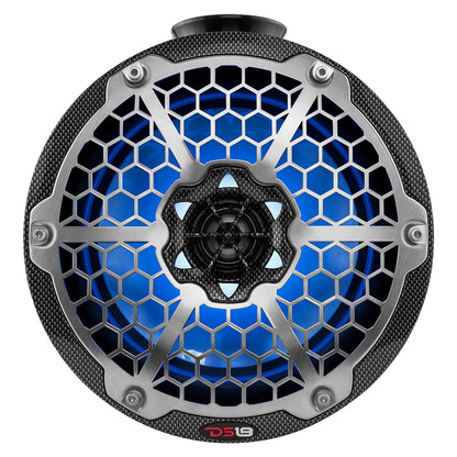 DS18 HYDRO 8 in. Compact Wakeboard Pod Tower Speakers with RGB Lighting, Black Carbon Fiber, Pair