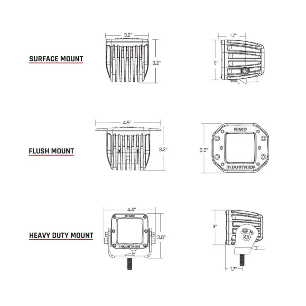 RIGID Industries D-Series PRO Midnight Edition Spot LED Pods, 3168 Lumens Pair