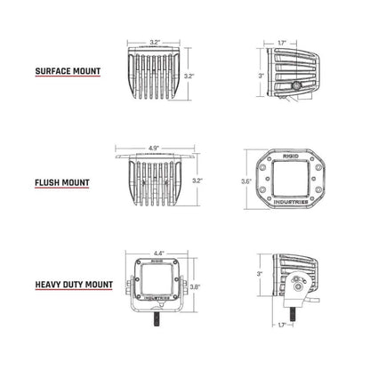 RIGID Industries D-Series PRO Midnight Edition Spot LED Pods, 3168 Lumens Pair