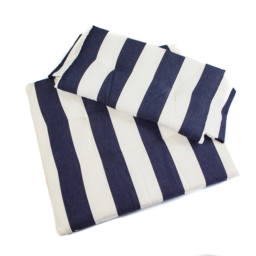 Whitecap Director's Chair II Replacement Seat Cushion Set, Navy & White Stripes