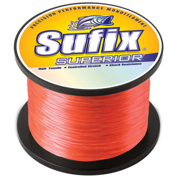 Sufix Superior Neon Fire Monofilament, 10lb – High-Visibility Fishing Line