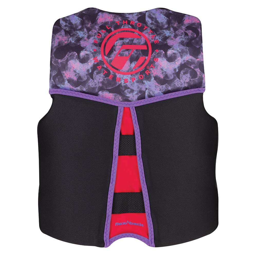 Full Throttle Youth Rapid-Dry Flex-Back Life Jacket, Pink/Black – USCG Approved