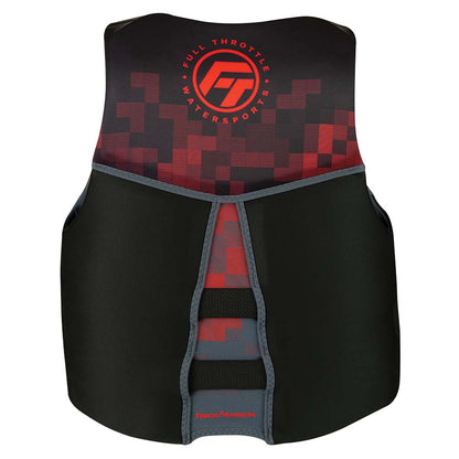 Full Throttle Men's Rapid-Dry Flex-Back Life Jacket, M, Black/Red