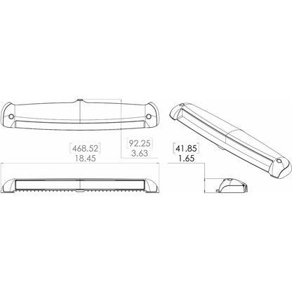 Lumitec Razor Light Bar, 18" Flood, 10,000+ Lumens, Made in USA