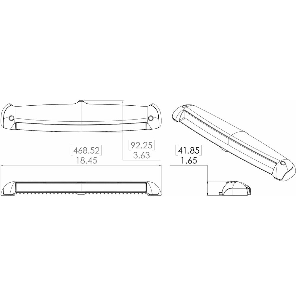 Lumitec Razor Spot Light Bar, 18" 10000+ Lumens, White IP67