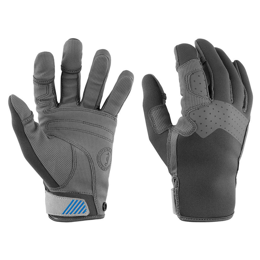 Mustang Survival Traction Closed Finger Gloves, Grey/Blue, Medium