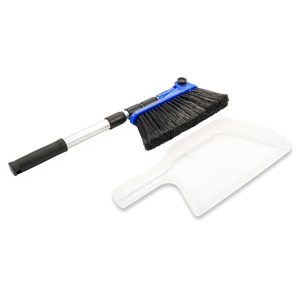 Camco RV Adjustable Telescoping Broom & Dustpan, Compact