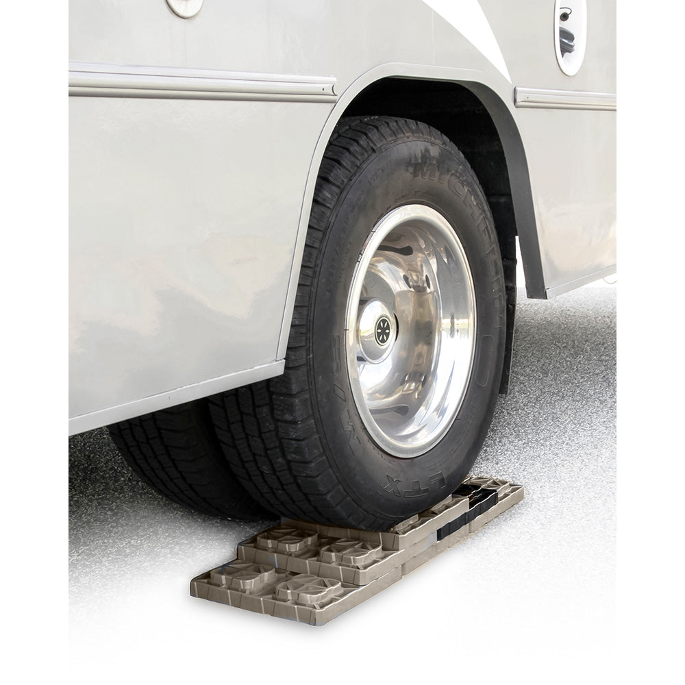 Camco FasTen Leveling Blocks with T-Handle, 10-Pack – 8.5" x 8.5" Brown