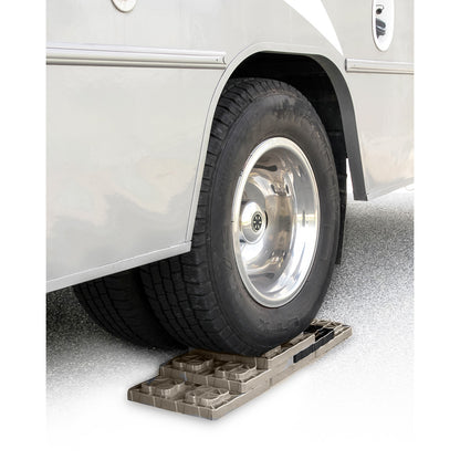 Camco FasTen Leveling Blocks with T-Handle, 10-Pack – 8.5" x 8.5" Brown