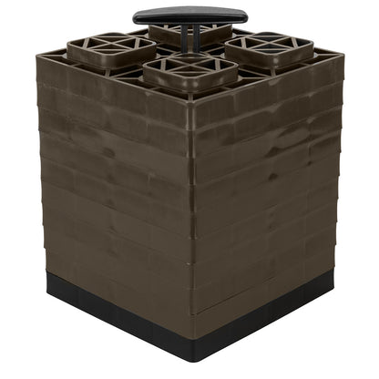 Camco FasTen Leveling Blocks with T-Handle, 10-Pack – 8.5" x 8.5" Brown