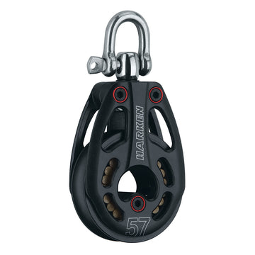 Harken 57mm Black Magic Low-Load Block with Swivel, 1655lb MWL