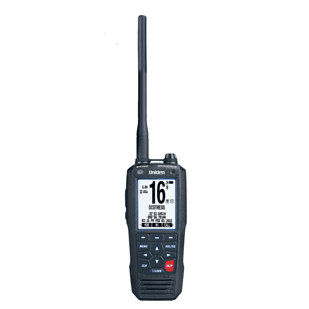 Uniden MHS338BT Floating VHF Marine Radio with GPS & Bluetooth, 6W Output