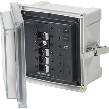 Blue Sea Systems 3128 SMS Panel Enclosure, 120V AC, ELCI (30A), 3x 15A
