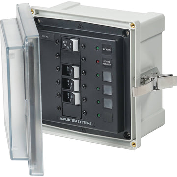Blue Sea Systems SMS Panel Enclosure, 120V AC, Main & 3 Branch (15A), UL Listed