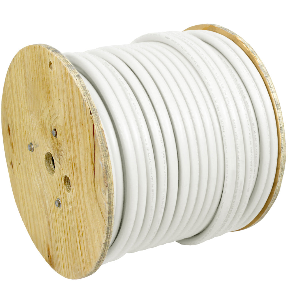 Pacer 6 AWG Marine Battery Cable, White, 250 ft – UL Listed & USA Made
