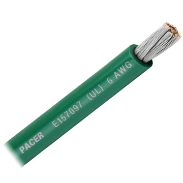Pacer Green 6 AWG Marine Battery Cable, 600V - Sold by the Foot