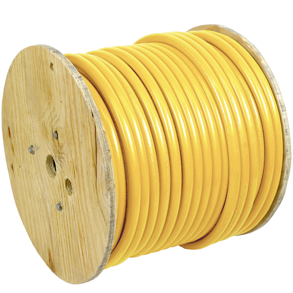 Pacer Marine Battery Cable, 4 AWG, Yellow, 250' – UL Listed, Made in USA