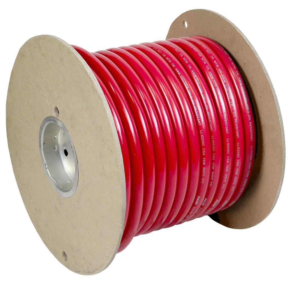 Pacer Marine Battery Cable, 1/0 AWG, 100 ft, Red – UL Approved, Made in USA
