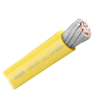 Pacer 4/0 AWG Marine Battery Cable, Yellow, Sold by the Foot