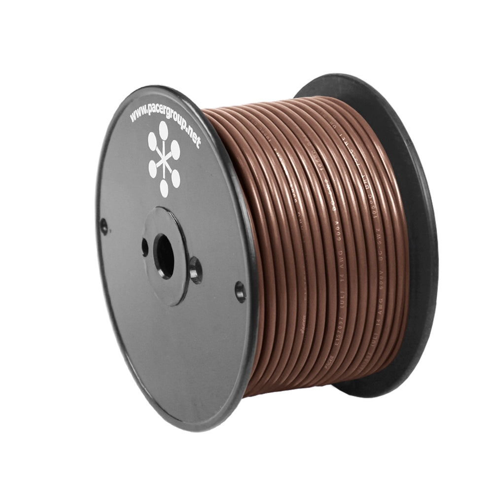 Pacer Marine Grade Primary Wire, 18 AWG, 100 ft, Brown – USA Made