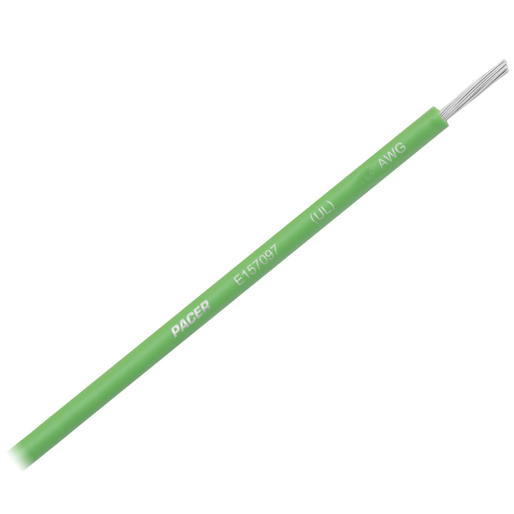 Pacer 16 AWG Marine Primary Wire, Light Green – 25ft, UL 1426 Compliant
