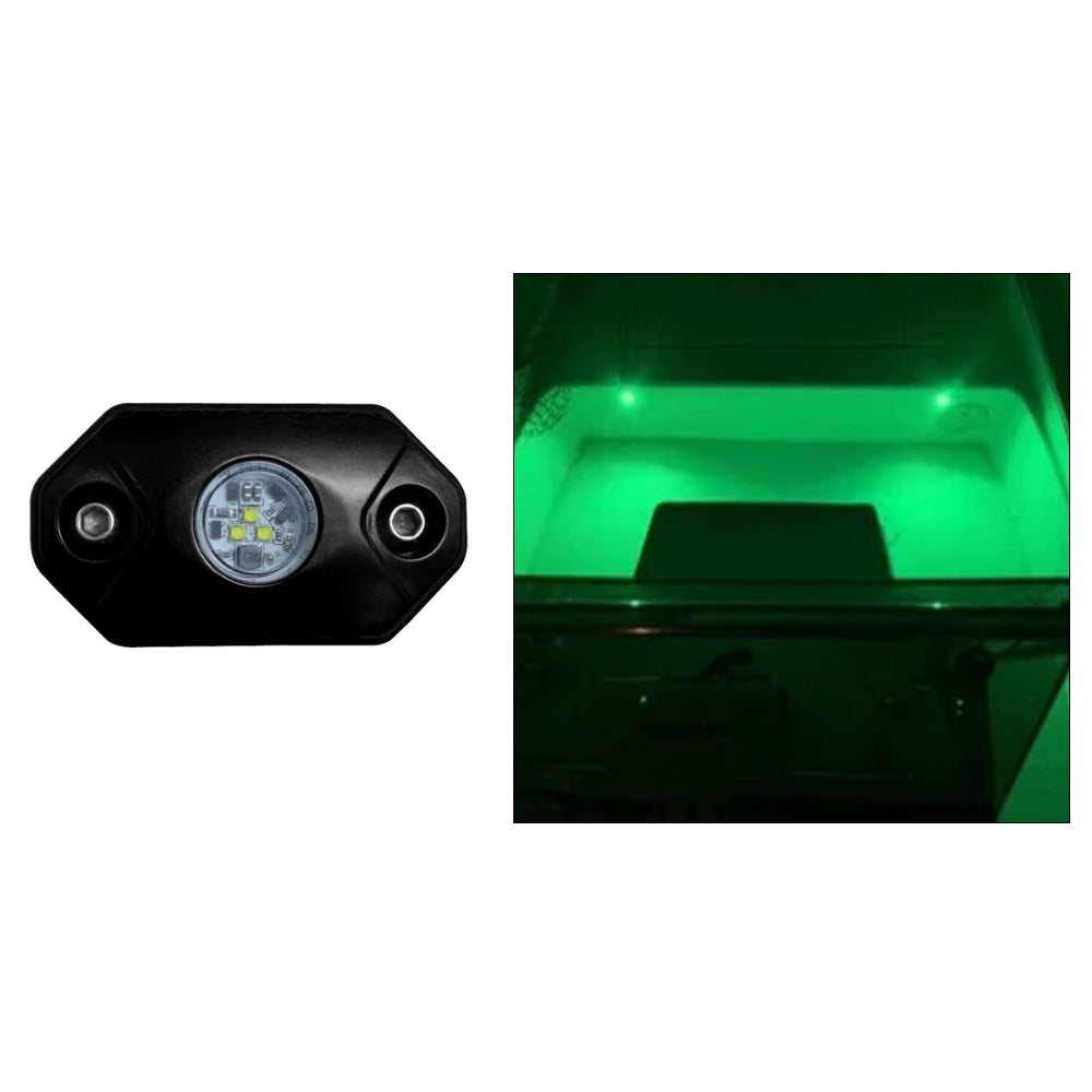 Black Oak LED RL-G Rock Accent Light, Green, Black, IP69K Rated