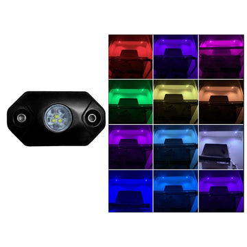 Black Oak LED RL-RGB Rock Accent Light, Black, RGBW, IP69K Rated