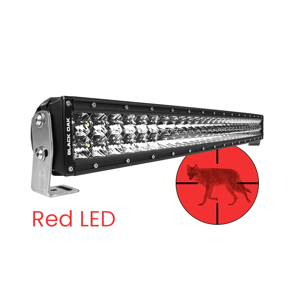 Black Oak LED 30" Curved Red Predator Hunting Light Bar, 180W, IP69 Rated