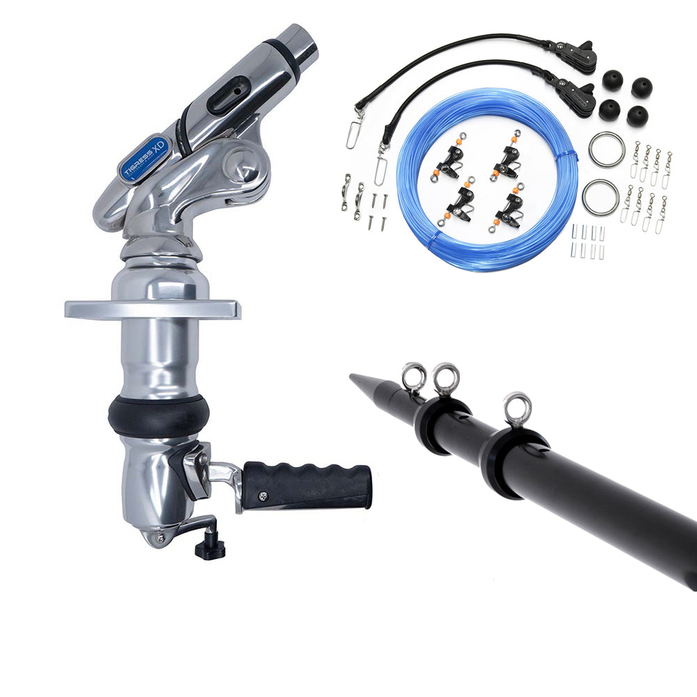 Tigress XD Crank Top Mount System 18ft Black Telescoping Outriggers