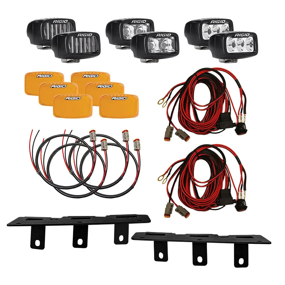 RIGID Industries Bronco MOD Bumper Triple SR-M Fog Light Kit, IP68 Rated