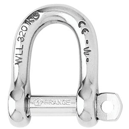 Wichard Not Self-Locking D Shackle, 14mm (9/16") – 316L Stainless Steel