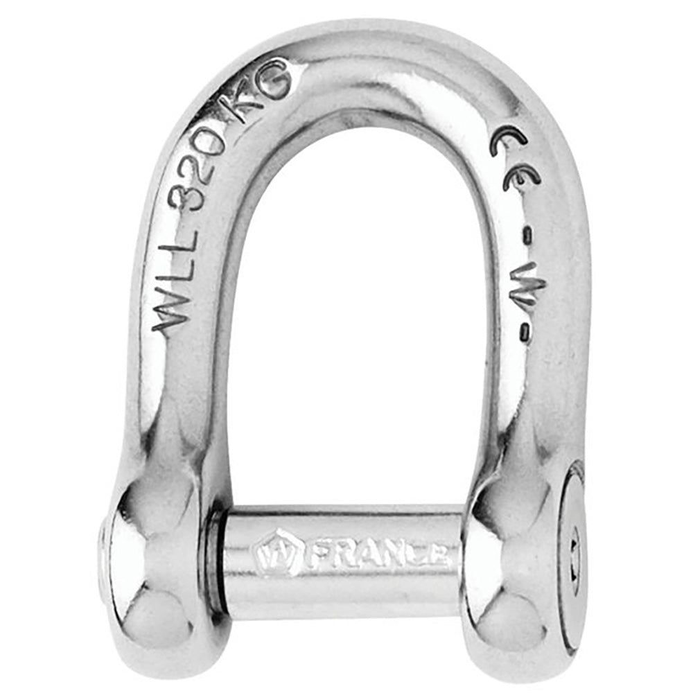 Wichard Self-Locking Allen Head Pin D Shackle, 8mm 316L Stainless Steel