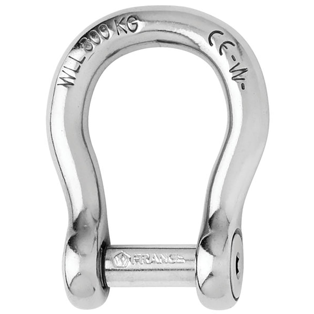 Wichard Self-Locking Allen Head Pin Bow Shackle, 8mm, 316L Stainless Steel