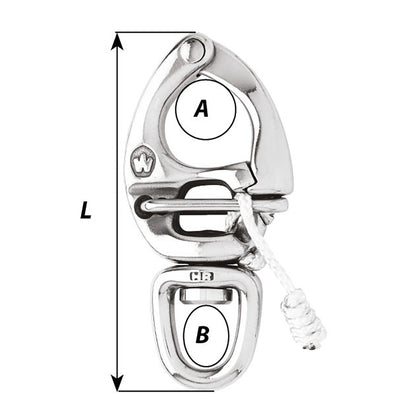 Wichard HR Quick Release Snap Shackle with Swivel Eye, 110mm – Made in France