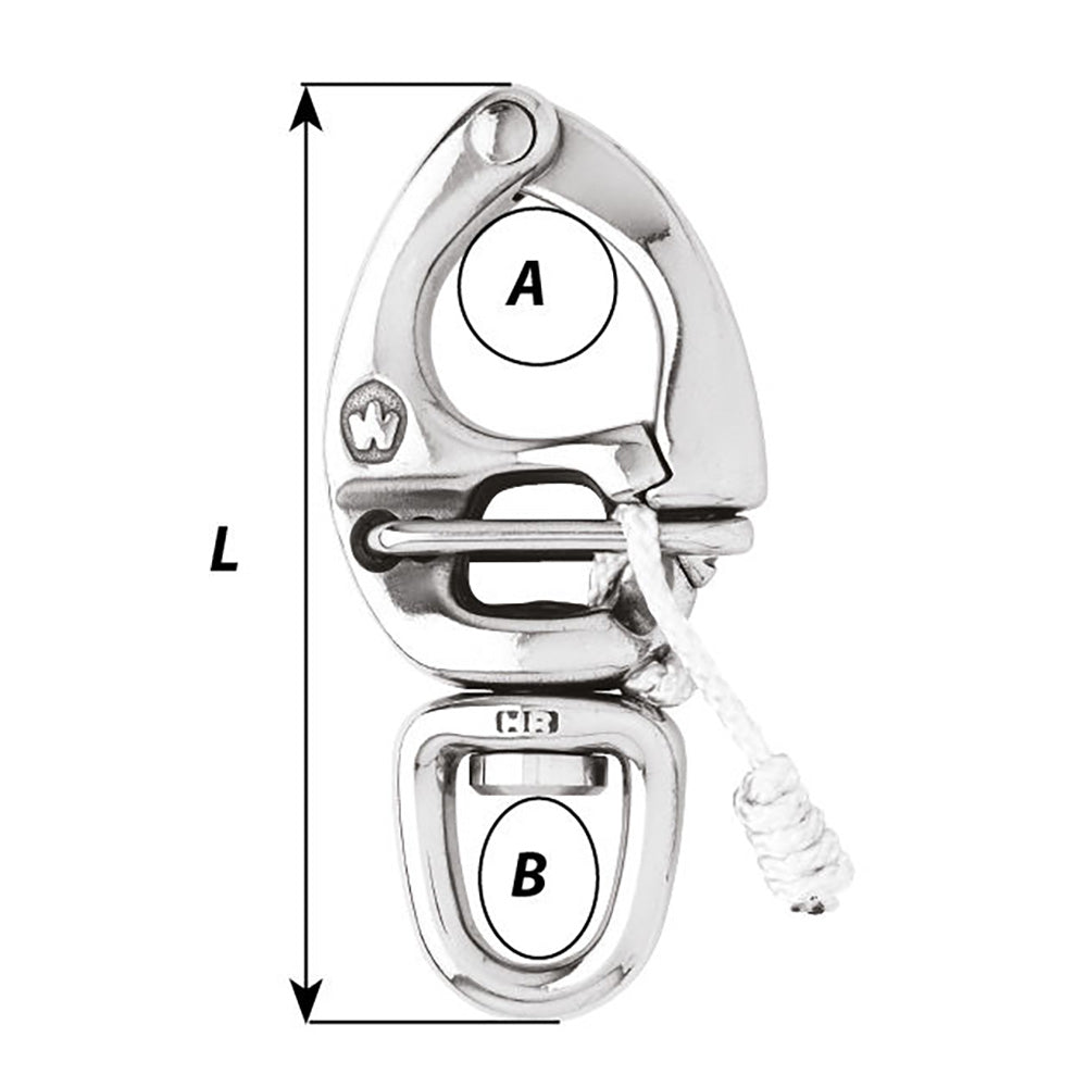 Wichard HR Quick Release Snap Shackle with Swivel Eye, 130mm, 7050 lb WL