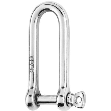 Wichard HR Long D Shackle, 10mm Diameter – Forged 17.4 PH Stainless Steel