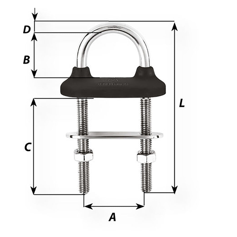 Wichard Watertight U-Bolt, 12mm Diameter, 316L Stainless Steel