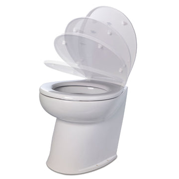 Jabsco Deluxe Flush Electric Marine Toilet, 12V Freshwater, 14" Angled Back