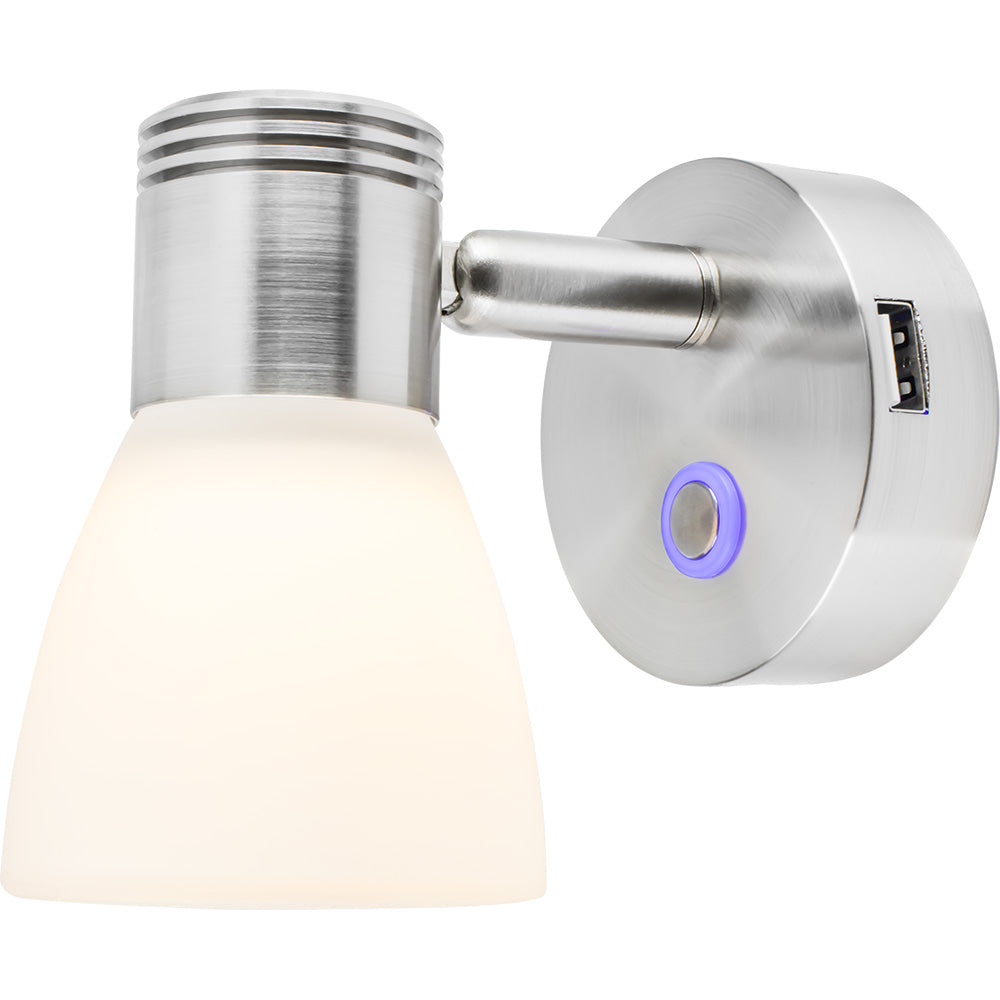 Sea-Dog LED Cabin Reading Light with Touch Dimmer & USB Port, 12/24V