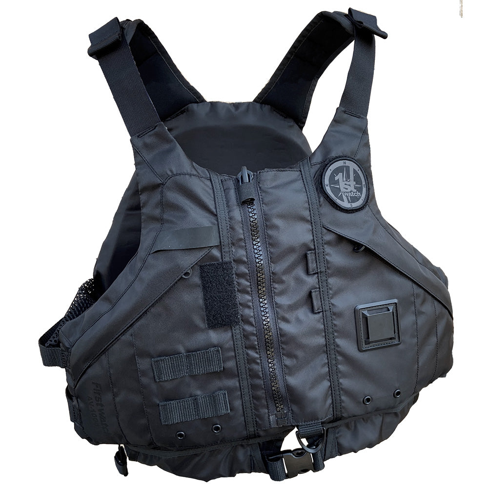 First Watch AV-1000 Kayak Style Duty PFD, USCG Type III Approved, Black XS/S