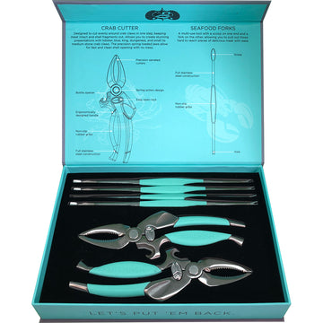 Toadfish Crab & Lobster Tool Set with 2 Shell Cutters & 4 Forks