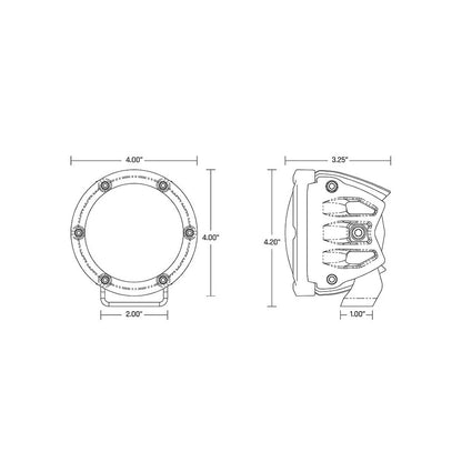 RIGID Industries 360-Series 4" LED Spot Lights, Amber PRO Lens – Pair