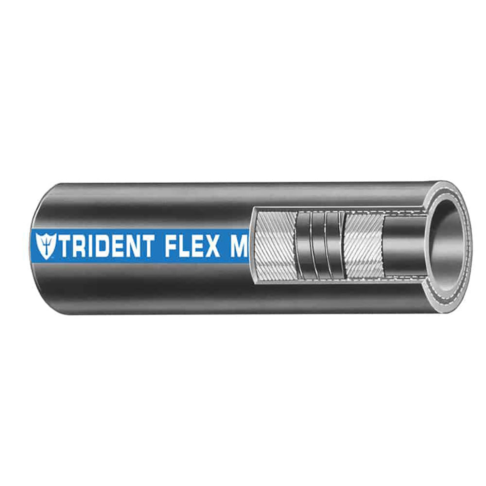 Trident Marine 1 in. x 50 ft. Flex Wet Exhaust and Water Hose, Black