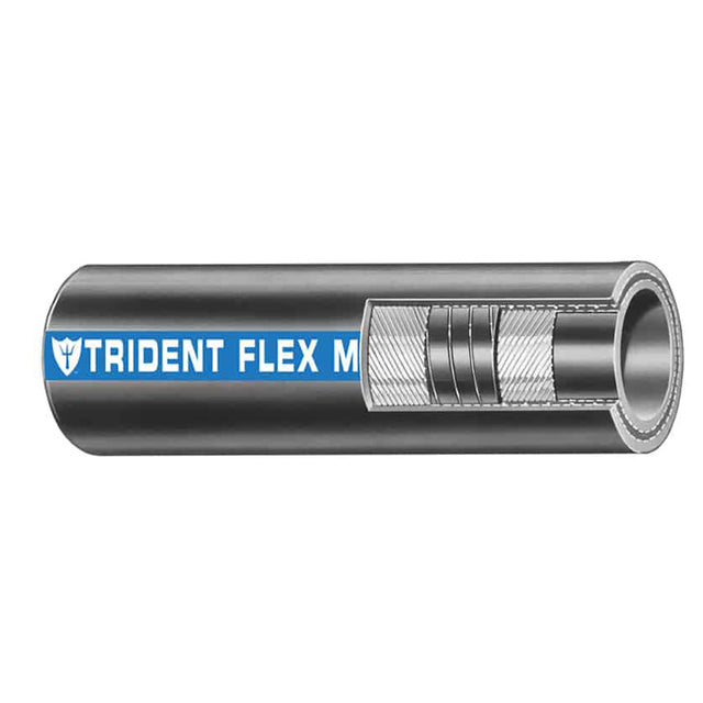 Trident Marine 1 in. x 50 ft. Flex Wet Exhaust and Water Hose, Black