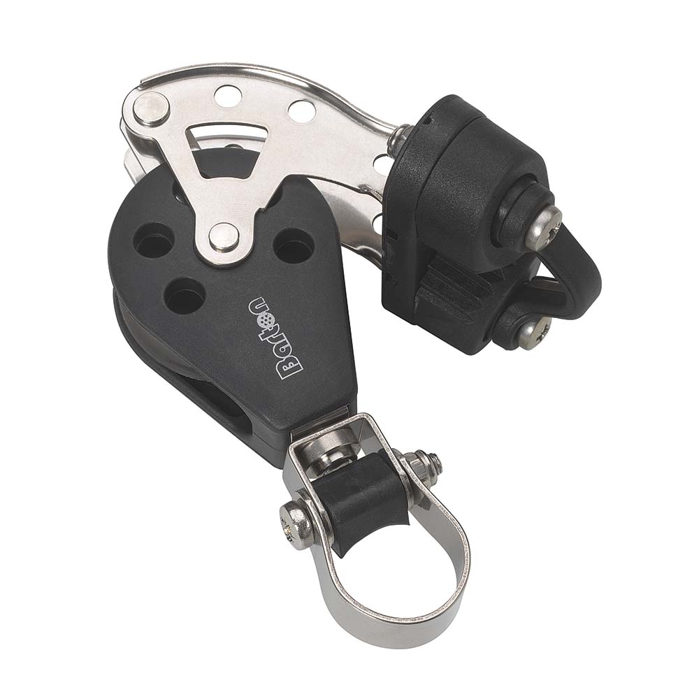 Barton Marine Size 3 Stanchion Block, Single w/ Becket & Cam Cleat, 45mm