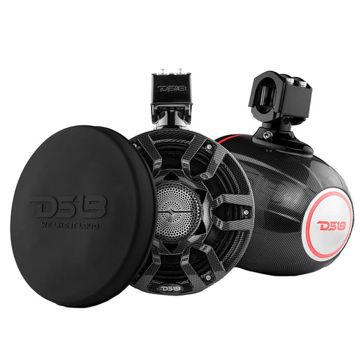 DS18 HYDRO 8 in. Marine Tower Speakers with RGB LED Lights, Carbon Fiber (Pair, CF-X8PRO)