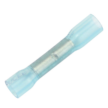 Pacer 16-14 AWG Heat Shrink Butt Connector, Blue, 25-Pack