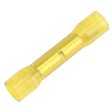 Pacer 12-10 AWG Heat Shrink Butt Connector, Yellow, 25-Pack