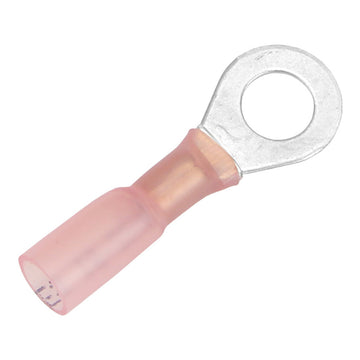 Pacer Heat Shrink Ring Terminal, 22-18 AWG, 1/4" Stud, 100 Pack